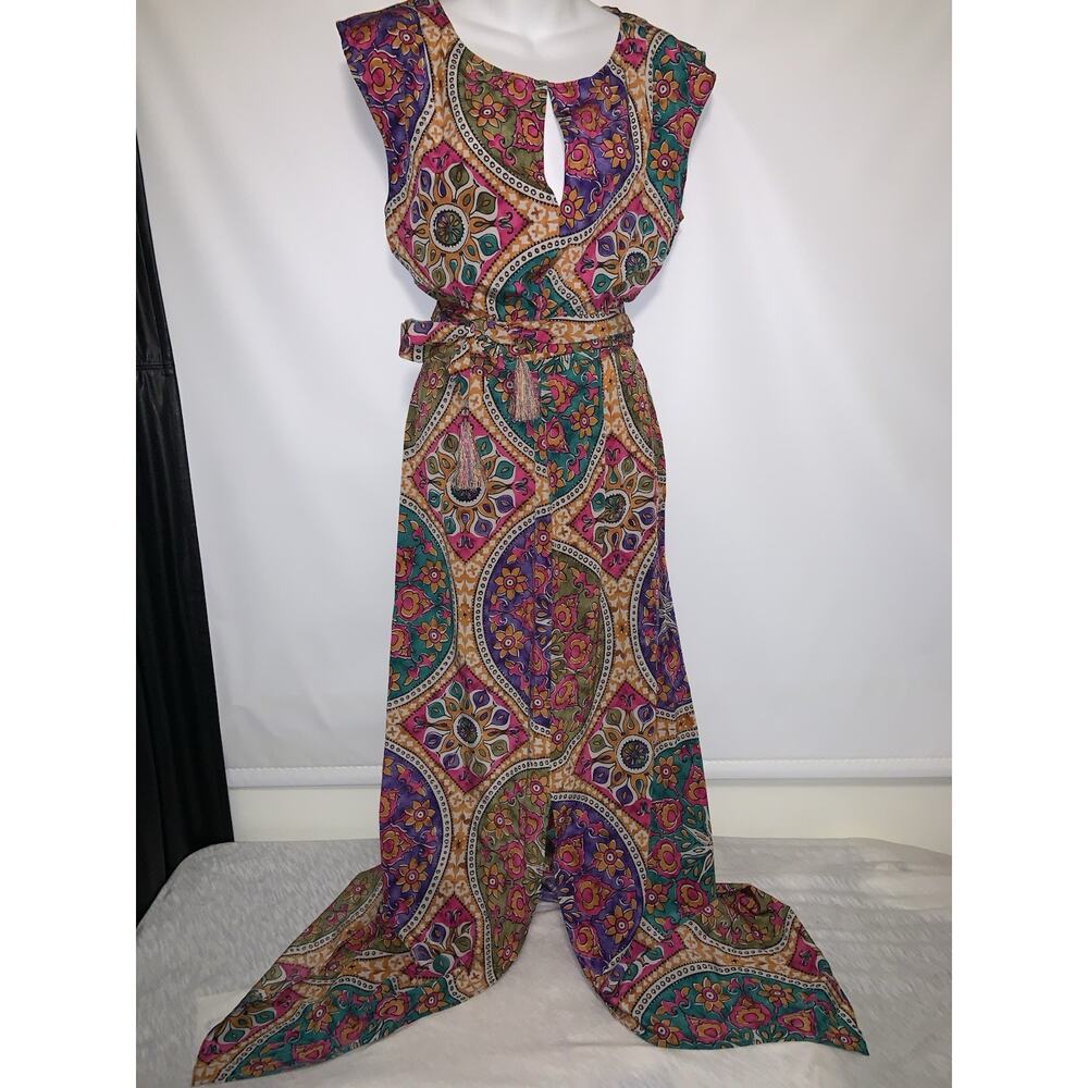 CALYPSO ST BARTH Silk Maxi Multicolored Dress size Large - Picture 2 of 8